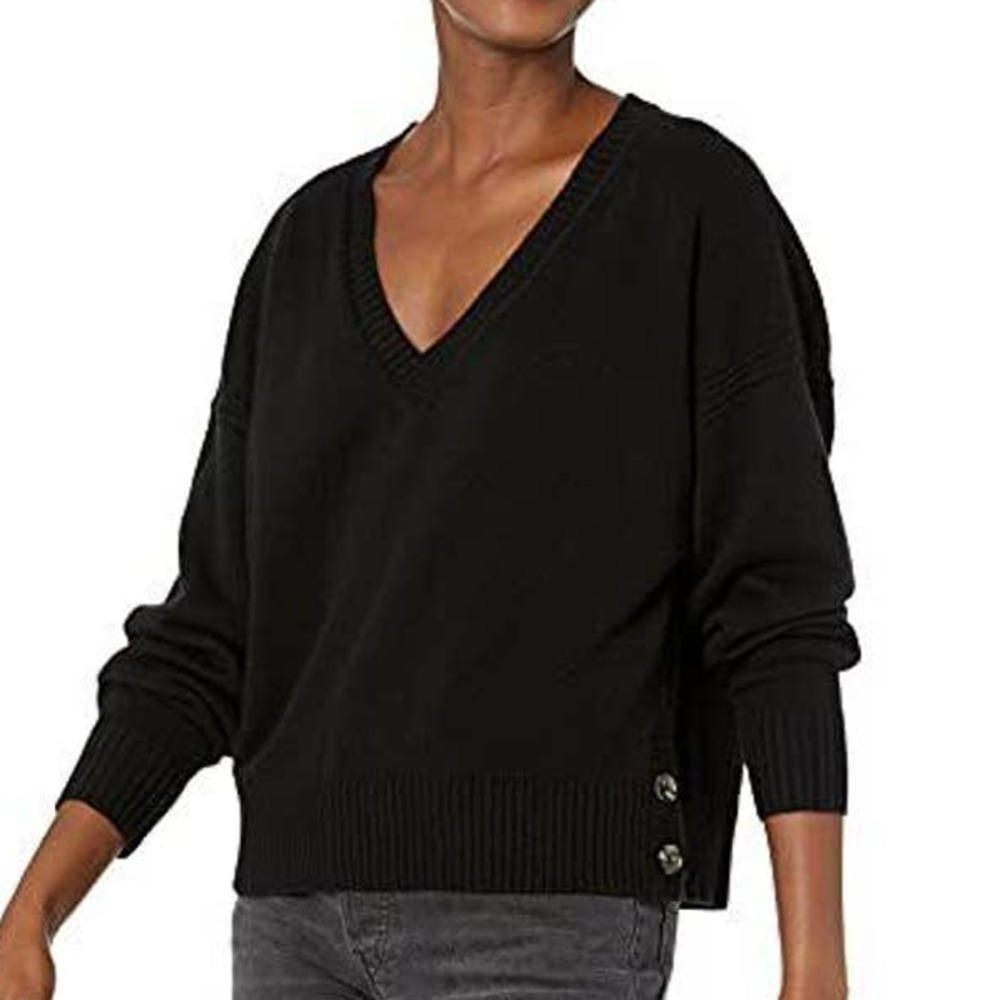 PAIGE Women's Skye Batwinged Oversized Sweater Black Size Small NWOT